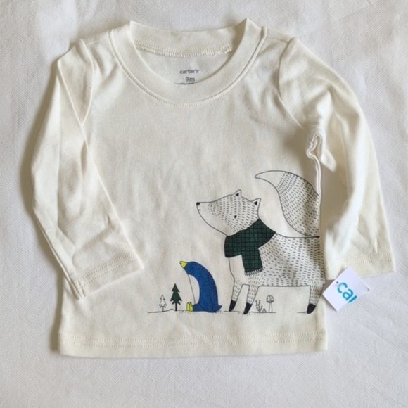 NEW carter's comfy cotton matching outfit set long sleeve & joggers 9 months boy - Picture 3 of 10